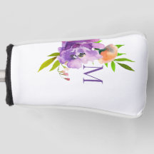 Modernes Monogram-Aquarelllavender Floral