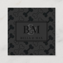 Modernes Monogram Black auf Black Dog Bone Pattern