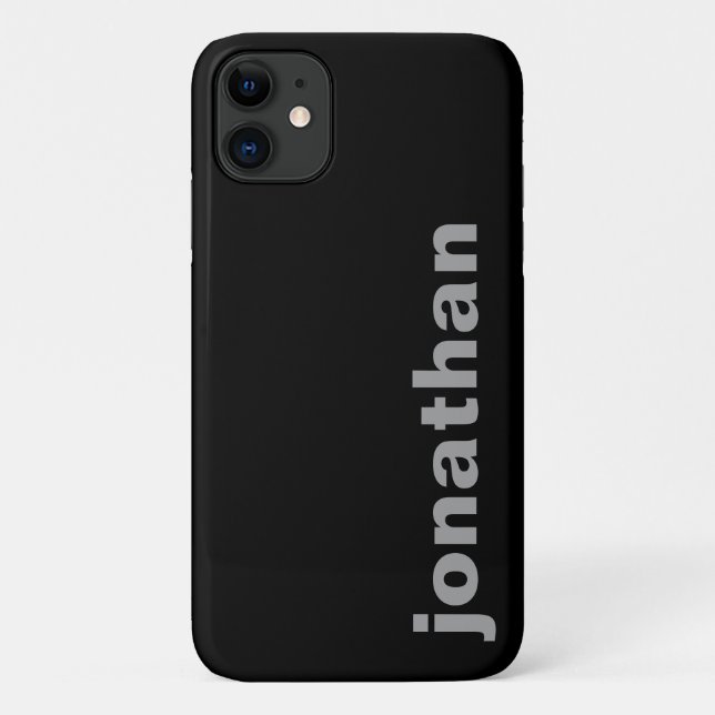 Modernes Monogram Black Case-Mate iPhone Case (Rückseite)