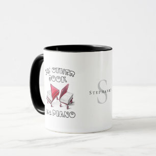 Modernes Monogram Book Piano Zeichne Personalisier Tasse