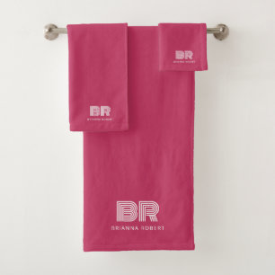 Modernes Monogram-Branding-Logo Stilvoll in heiß r Badhandtuch Set