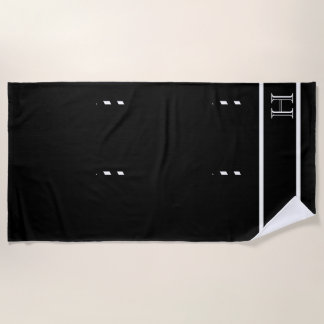 Modernes Monogram-Designs Schwarz-Weiß-Badezimmer Strandtuch