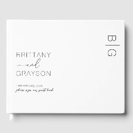 Modernes Monogram Foto Wedding Guest Book Gästebuch