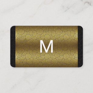 Modernes Monogram Gold Swirl Muster Visitenkarte