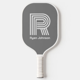 Modernes Monogram Graue Pickleball Paddel Schläger