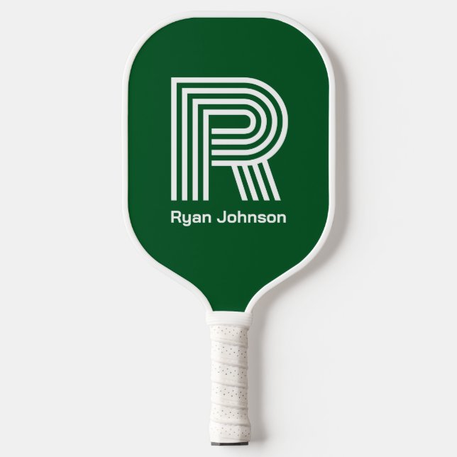Modernes Monogram Green Pickleball Paddel Schläger (Vorderseite)