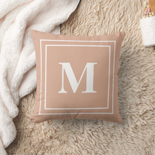 Modernes Monogram-Kissen der Rose Dusty Kissen (Decke)