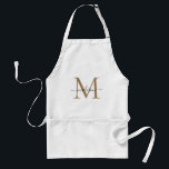 Modernes Monogram Koch Cuisine Black Gold Script Schürze<br><div class="desc">Moderne Monogram Black Gold Girly Script Koch Cuisine Adult Schürze</div>