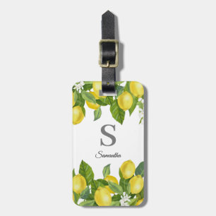 Modernes Monogram Lemon Citrus Gepäckchen Gepäckanhänger