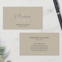 Modernes Monogram Logo Beige Consultant