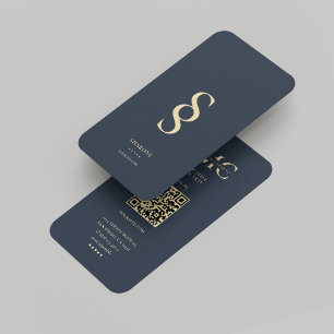 Modernes Monogram Logo S Dark Blue Beruflich Visitenkarte