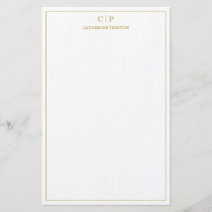 Modernes Monogram Luxury Gold Personal Stationery Briefpapier
