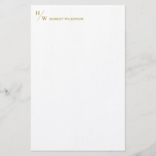 Modernes Monogram Luxury Gold Personal Stationery  Briefpapier