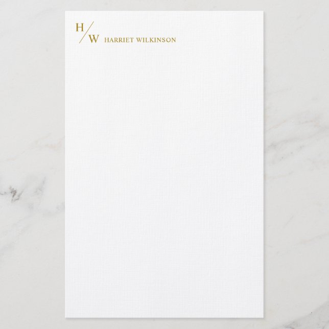 Modernes Monogram Luxury Gold Personal Stationery  Briefpapier (Vorderseite)