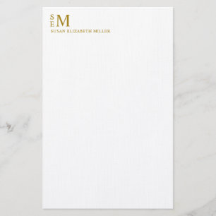 Modernes Monogram Luxury Gold Personal Stationery  Briefpapier