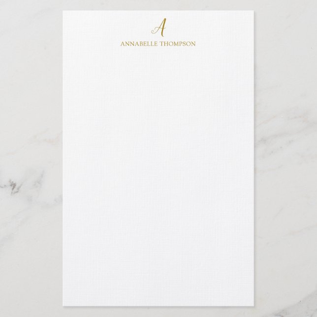 Modernes Monogram Luxury Gold Personal Stationery Briefpapier (Vorderseite)