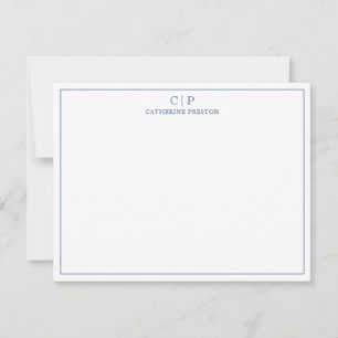 Modernes Monogram Navy Blue Personal Stationer Mitteilungskarte