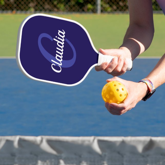 Modernes Monogram Navy Blue Pickleball Paddel Schläger (InSitu)