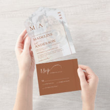 Modernes Monogram Terracotta Overlay Foto Wedding