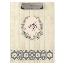 Modernes Monogram Vintages Muster Klemmbrett