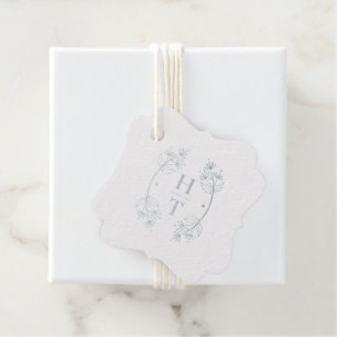 Modernes Monogram Wappen Dusty Blue Wedding Willko Geschenkanhänger
