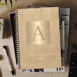 Modernes Monogramm 2025 berufliches Gold Planer<br><div class="desc">Moderner luxuriöser,  mit Monogramm Business- oder Schulplaner mit einem vergoldeten Metallquadrat aus Imitaten und einem Vintagen beige Imitat Leder-Look (bedruckt) Hintergrund.                 Geeignet für kleine Unternehmen,  Zuhause-Büros,  Firmenfachleute oder unabhängige Geschäftsleute,  Personal Branding oder Stylist,  für Führungskräfte,  Lehrkräfte,  Studierende,  Rechtsanwälte.</div>