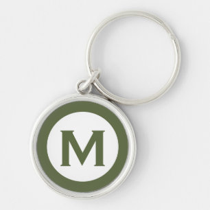 Modernes Monogramm-Anfangsbuchstaben Olive Schlüsselanhänger