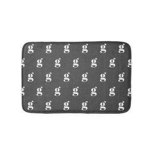 Modernes Monogramm Anfangsbuchstaben Schwarz-weiße Badematte