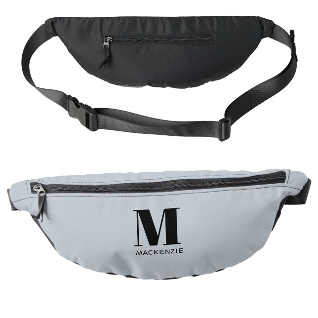 Modernes Monogramm Anfangsname Pulver blau Bauchtasche (Simple minimalist modern monogram initial name powder blue fanny pack bag)