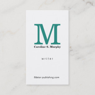 Modernes Monogramm (Aquarell grün) Visitenkarte