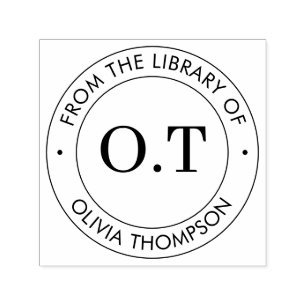 Modernes Monogramm aus der Bibliothek Permastempel