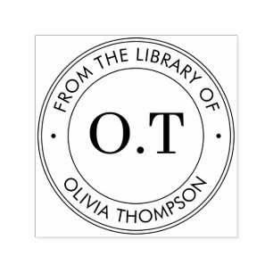 Modernes Monogramm aus der Bibliothek Permastempel