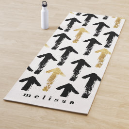 Modernes Monogramm aus Gold, Schwarz und Weiß Yogamatte