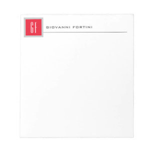 Modernes Monogramm Beruflich Minimalistisch Notizblock