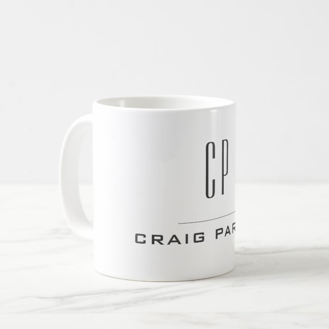 Modernes Monogramm Beruflich Schlicht einfach Mini Kaffeetasse (Vorderseite Links)
