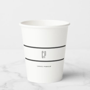 Modernes Monogramm Beruflich Schlicht einfach Mini Pappbecher