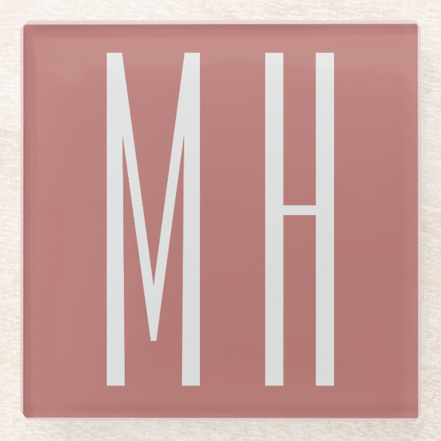 Modernes Monogramm Beruflich Schlicht Minimalistis Glasuntersetzer (Vorderseite)