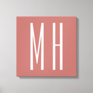 Modernes Monogramm Beruflich Schlicht Minimalistis Leinwanddruck