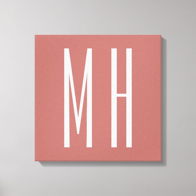 Modernes Monogramm Beruflich Schlicht Minimalistis Leinwanddruck (Vorderseite)