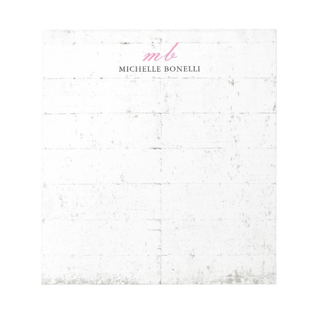 Modernes Monogramm Beruflich Schlicht Minimalistis Notizblock (Vorderseite)