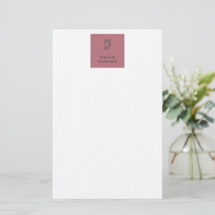 Modernes Monogramm Berufliche Schlichte Rose Gold Briefpapier