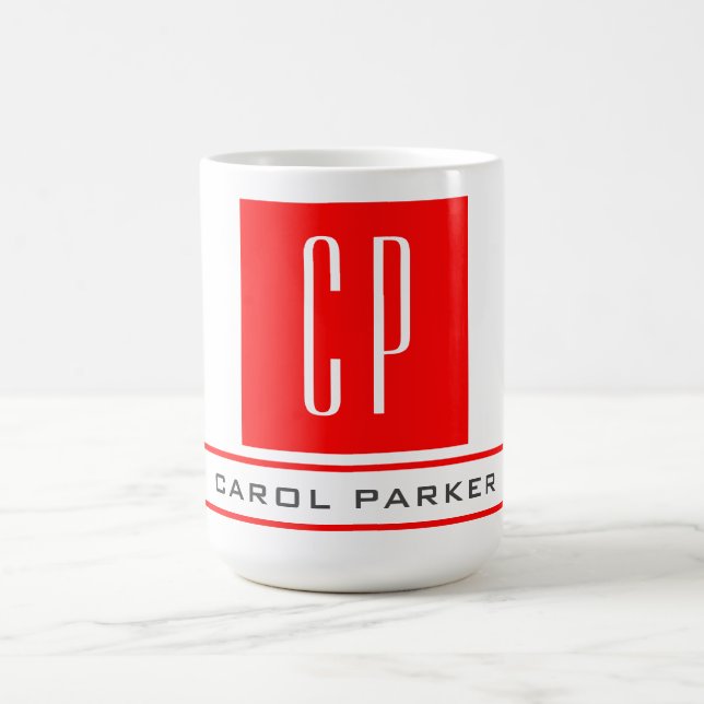 Modernes Monogramm Beruflicher Schlichter einfache Kaffeetasse (Mittel)