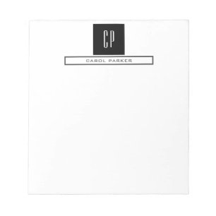 Modernes Monogramm Beruflicher Schlichter einfache Notizblock