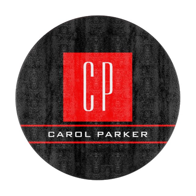 Modernes Monogramm Beruflicher Schlichter einfache Schneidebrett (Vorderseite)