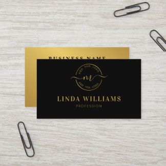 Modernes Monogramm Berufliches Luxe Gold Circle Lo Visitenkarte