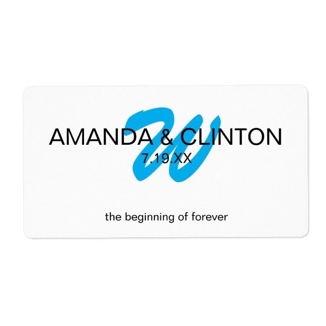 Modernes Monogramm | Bridal Water Bottle Favoriten (Vorne)