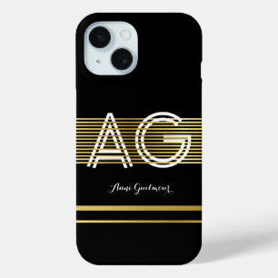 modernes Monogramm iPhone 15 Hülle