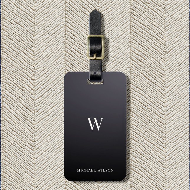 Modernes Monogramm Cool Minimalistisch Beruflich Gepäckanhänger (Von Creator hochgeladen)