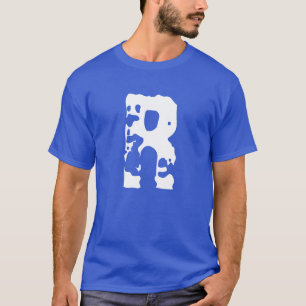 Modernes Monogramm, das den Text zuerst tiefblau h T-Shirt