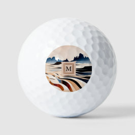 Modernes Monogramm der abstrakten Südwestwüste Golfball